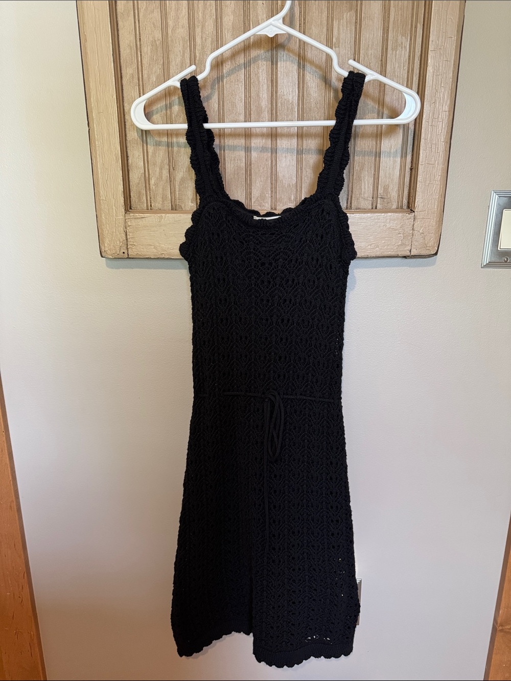 Jessica Simpson Black Crochet Midi Dress
